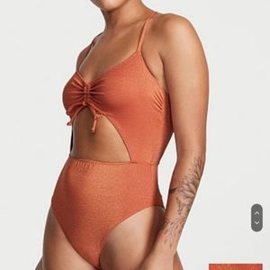 VS Ruched Shine Cutout One-Piece Swimsuit